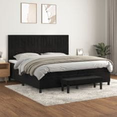 Vidaxl Box spring postelja z vzmetnico črna 200x200 cm žamet