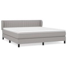 Vidaxl Box spring postelja z vzmetnico svetlo siva 180x200 cm blago