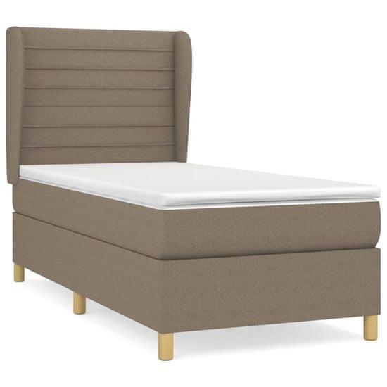 Vidaxl Box spring postelja z vzmetnico taupe 90x190 cm blago