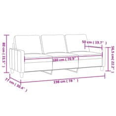 Vidaxl Trosed moder 180 cm žamet