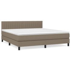 Vidaxl Box spring postelja z vzmetnico taupe 160x200 cm blago