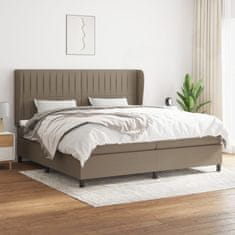 Vidaxl Box spring postelja z vzmetnico taupe 200x200 cm blago