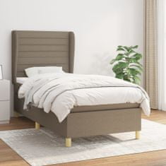 Vidaxl Box spring postelja z vzmetnico taupe 100x200 cm blago