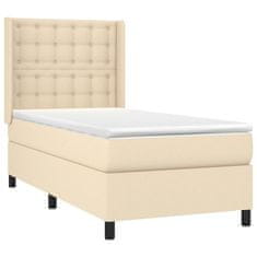 Vidaxl Box spring postelja z vzmetnico LED krem 80x200 cm blago