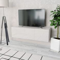 Vidaxl TV omarica inženirski les 120x40x34 cm visok sijaj bela