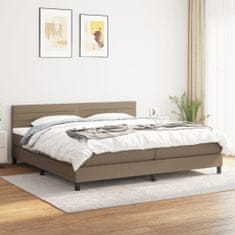 Vidaxl Box spring postelja z vzmetnico taupe 200x200 cm blago