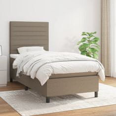 Vidaxl Box spring postelja z vzmetnico taupe 80x200 cm blago