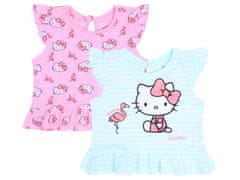 HELLO KITTY 2x Roza-mentolna majica, T-shirt Hello Kitty 9-12 m 80 cm