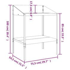 Vidaxl Stojalo za rastline antracit 75,5x54,5x100 cm pocinkano jeklo