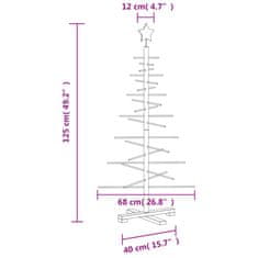 Vidaxl Lesena novoletna jelka za okras 125 cm trdna borovina