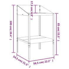 Vidaxl Stojalo za rastline antracit 56,5x54,5x100 cm pocinkano jeklo