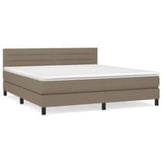 Vidaxl Box spring postelja z vzmetnico taupe 180x200 cm blago