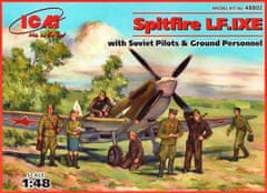 ICM maketa-miniatura Spitfire LF Mk.IXe s piloti RAF in strokovno posadko • maketa-miniatura 1:48 starodobna letala • Level 3