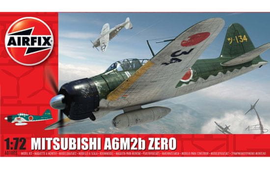 Airfix maketa-miniatura Mitsubishi A6M2b Zero • maketa-miniatura 1:72 starodobna letala • Level 3