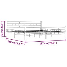 Vidaxl Posteljni okvir črno jeklo 180x200 cm