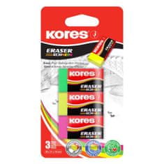 Kores Rubber KE30 NEON mešanica barv 40 x21 x 10 mm 3 kosi