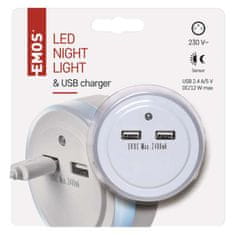 Emos Nočna lučka 3 LED 230V, 2× USB