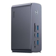 slomart vozlišče baseus unionjoy 17w1 (usb-c do hdmi+dp+usb+pd+pc+rj45+sd/tf+3,5mm+dc）