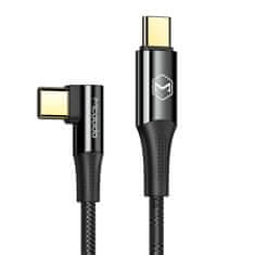 slomart kabel usb-c za usb-c mcdodo ca-8321 100w 90 stopinj 1,2m (črn)