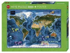 Heye Puzzle Satelitski zemljevid sveta 2000 kosov