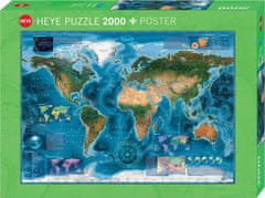 Heye Puzzle Satelitski zemljevid sveta 2000 kosov