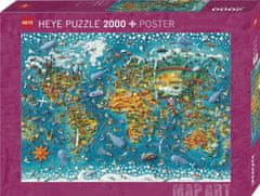 Heye Puzzle Zemljevid Art: 2000 kosov