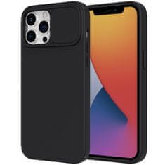 Nexeri IPHONE 14 PLUS Silikonski ovitek s pokrovom za fotoaparat Nexeri Silikonski objektiv črn