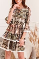 Fasardi Ženska obleka z vzorcem Nallerro rjava Universal