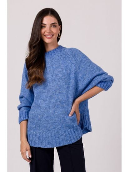 BeWear Klasičen ženski pulover Elyamour BK105 azurno modra