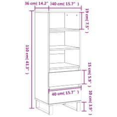 Vidaxl Visoka omara Dimljeni hrast 40x36x110 cm inženirski les