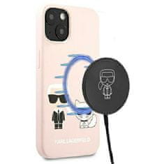 Karl Lagerfeld Karl Lagerfeld Slilicone Karl &amp; Choupette Magsafe - ohišje za iPhone 13 (roza)