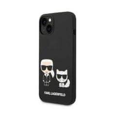 Karl Lagerfeld Karl Lagerfeld Tekoči silikon Karl &amp; Choupette MagSafe - ohišje za iPhone 14 Plus (črno)