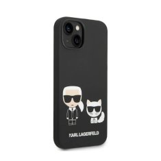 Karl Lagerfeld Karl Lagerfeld Tekoči silikon Karl &amp; Choupette MagSafe - ohišje za iPhone 14 Plus (črno)