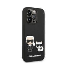 Karl Lagerfeld Karl Lagerfeld Tekoči silikon Karl &amp; Choupette MagSafe - ohišje za iPhone 14 Pro Max (črno)