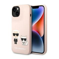 Karl Lagerfeld Karl Lagerfeld Tekoči silikon Karl &amp; Choupette MagSafe - ohišje za iPhone 14 (roza)