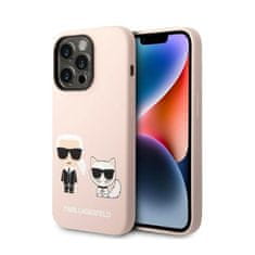 Karl Lagerfeld Karl Lagerfeld Tekoči silikon Karl &amp; Choupette MagSafe - ohišje za iPhone 14 Pro (roza)