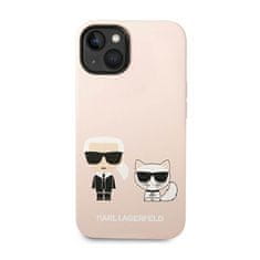 Karl Lagerfeld Karl Lagerfeld Tekoči silikon Karl &amp; Choupette MagSafe - ohišje za iPhone 14 (roza)