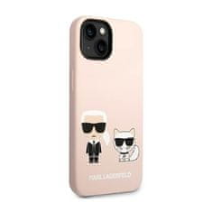 Karl Lagerfeld Karl Lagerfeld Tekoči silikon Karl &amp; Choupette MagSafe - ohišje za iPhone 14 Plus (roza)