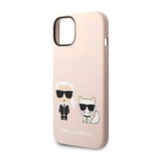 Karl Lagerfeld Karl Lagerfeld Tekoči silikon Karl &amp; Choupette MagSafe - ohišje za iPhone 14 (roza)