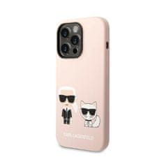 Karl Lagerfeld Karl Lagerfeld Tekoči silikon Karl &amp; Choupette MagSafe - ohišje za iPhone 14 Pro (roza)