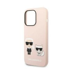 Karl Lagerfeld Karl Lagerfeld Tekoči silikon Karl &amp; Choupette MagSafe - ohišje za iPhone 14 Pro (roza)