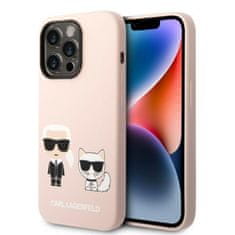 Karl Lagerfeld Karl Lagerfeld Tekoči silikon Karl &amp; Choupette MagSafe - ohišje za iPhone 14 Pro Max (roza)