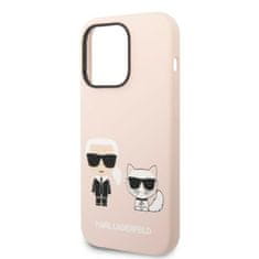 Karl Lagerfeld Karl Lagerfeld Tekoči silikon Karl &amp; Choupette MagSafe - ohišje za iPhone 14 Pro Max (roza)