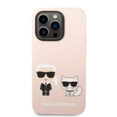 Karl Lagerfeld Karl Lagerfeld Tekoči silikon Karl &amp; Choupette MagSafe - ohišje za iPhone 14 Pro Max (roza)