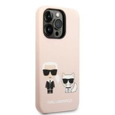 Karl Lagerfeld Karl Lagerfeld Tekoči silikon Karl &amp; Choupette MagSafe - ohišje za iPhone 14 Pro Max (roza)