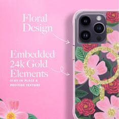 Rifle Paper Rifle Paper Clear MagSafe - ohišje za iPhone 14 Pro v zlati barvi (Rose Garden)