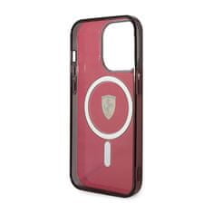 NEW Ferrari prozorno ohišje MagSafe - iPhone 14 Pro Max (rdeče)