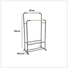 Northix Kovinsko stojalo za oblačila - črno - 80 x 50 x 150 cm 