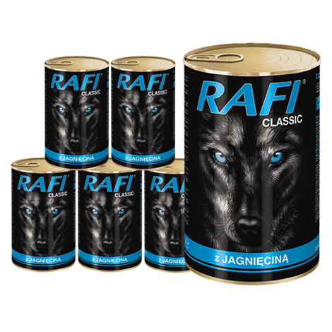 RAFI Rafi Classic mokra pasja hrana z jagnjetino, set 6 x 1240 g