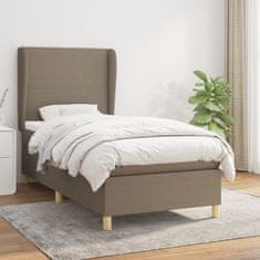 Vidaxl Box spring postelja z vzmetnico taupe 90x200 cm blago